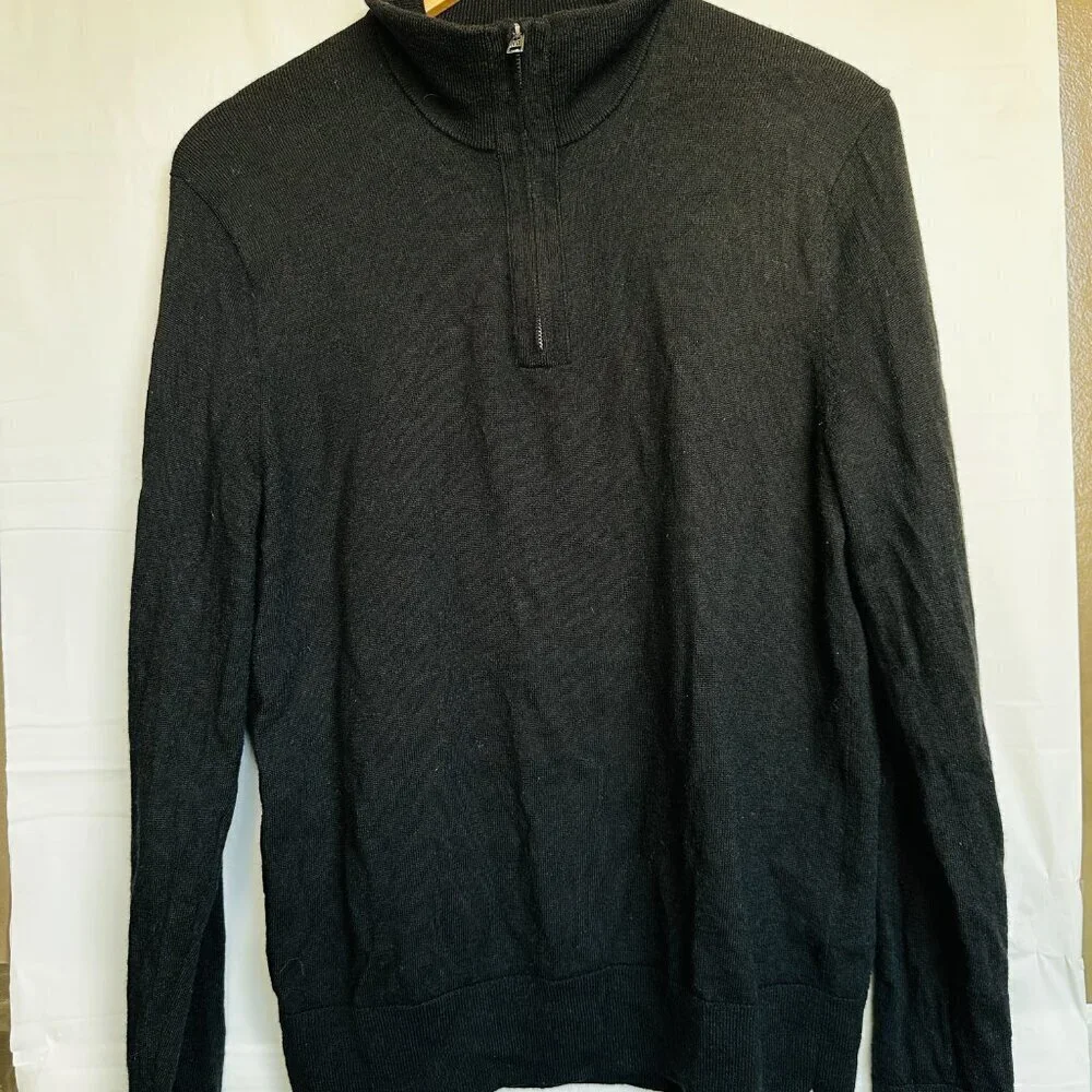 Banana Republic Lux Extra Fine Marino Wool 3 Quarters Zip Up Size M